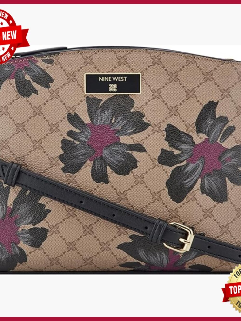 Medium Crossbody Bag With Triple Compartments, Cotton Lining